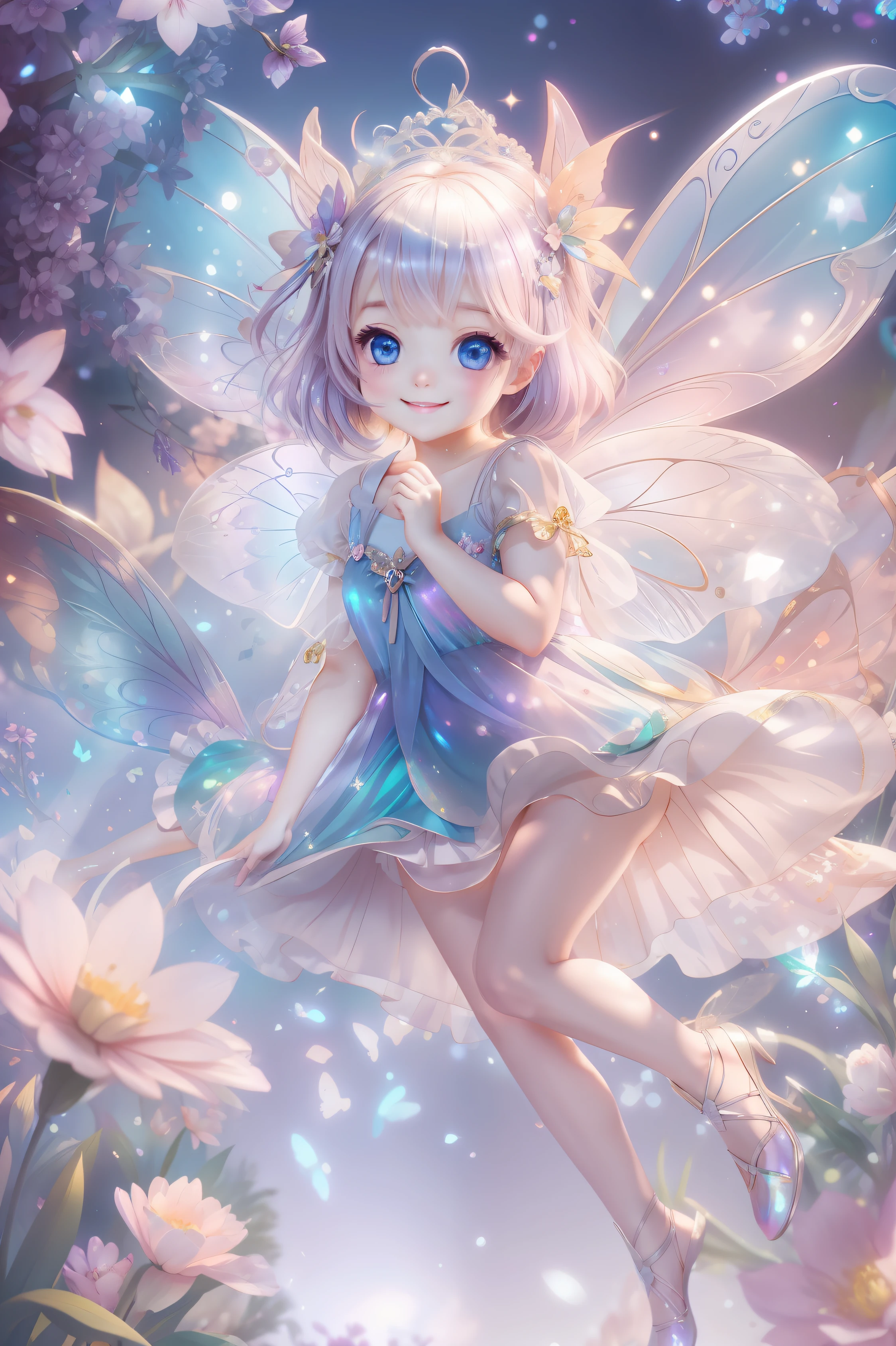 Sweet fairy with a sense of transparency、Radiant smile、Enjoy playing、nice background、Heller Hintergrund、Schillernder Hintergrund、Beautiful women