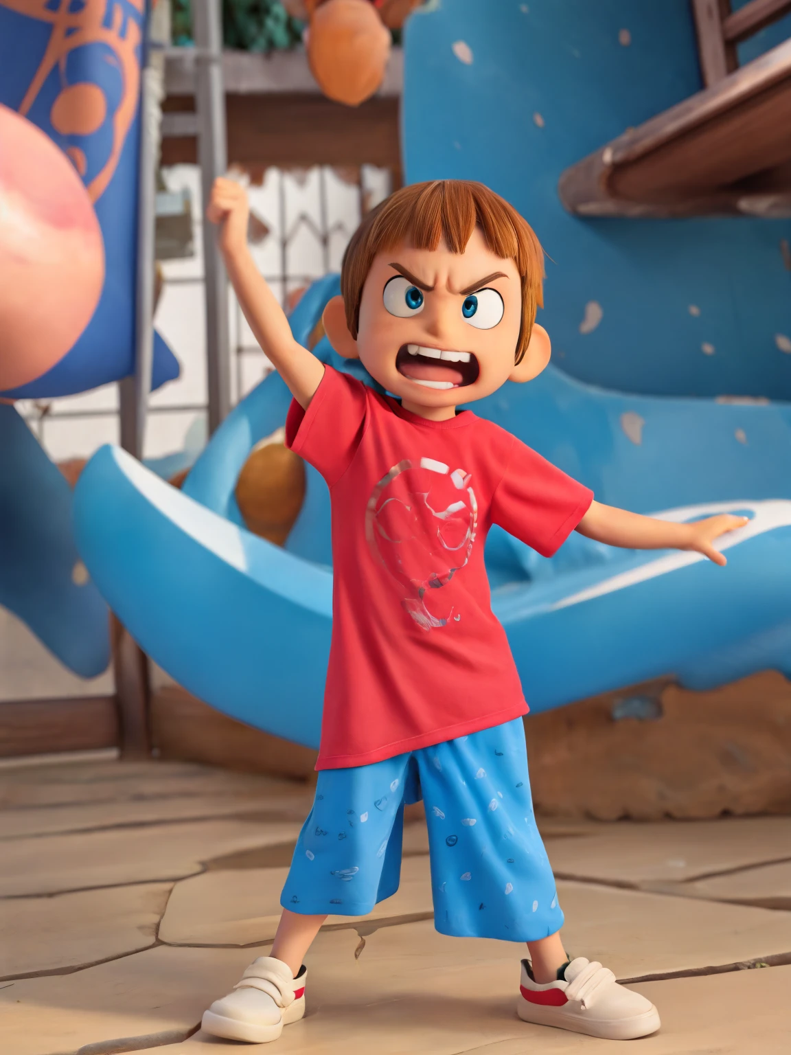 (((Comic Style, cartoon art))). TME0224 (((a angry ???, 4yo))), sideways, with arms crossed style , wearing a BLUE cat hero costume. Bad Boy Style . (((Abstract cosmic background))). highly detailed, detailed face, realistic, cinematic lighting, studio quality, professional, detailed face, intricate, vivid colors.