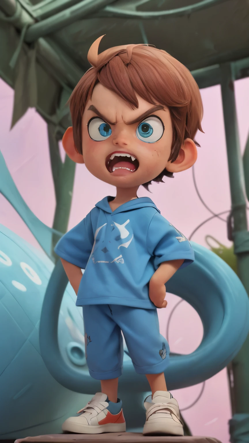 (((Comic Style, cartoon art))). TME0224 (((a angry kid, ***))), sideways, with arms crossed style , wearing a BLUE cat hero costume. Bad Boy Style . (((Abstract cosmic background))). highly detailed, detailed face, realistic, cinematic lighting, studio quality, professional, detailed face, intricate, vivid colors.