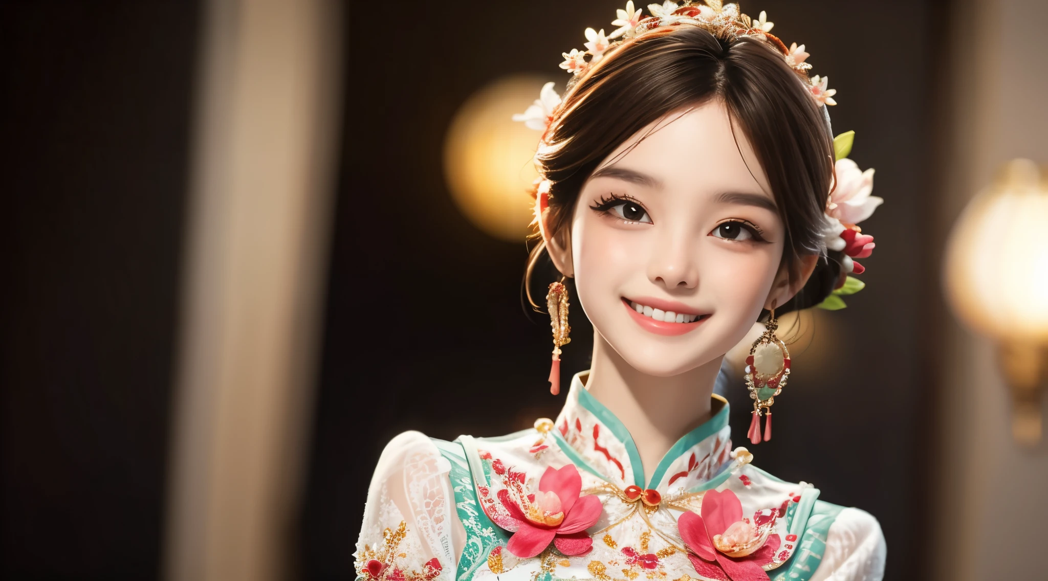 Beautiful white smiling face