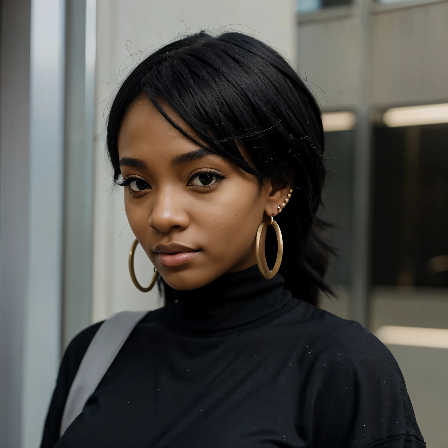 Black anime girl with piercings 
