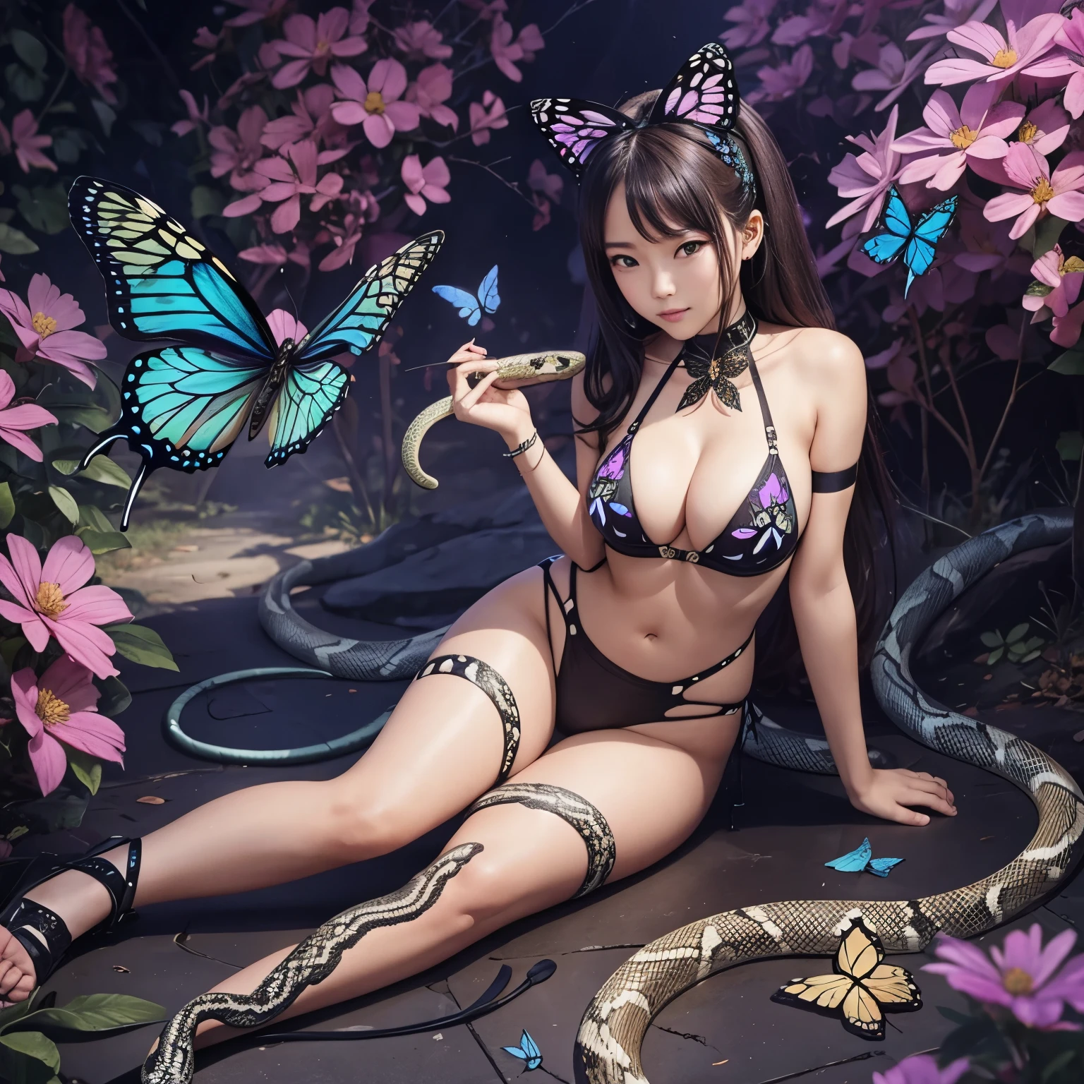 a combination of butterfly and snake