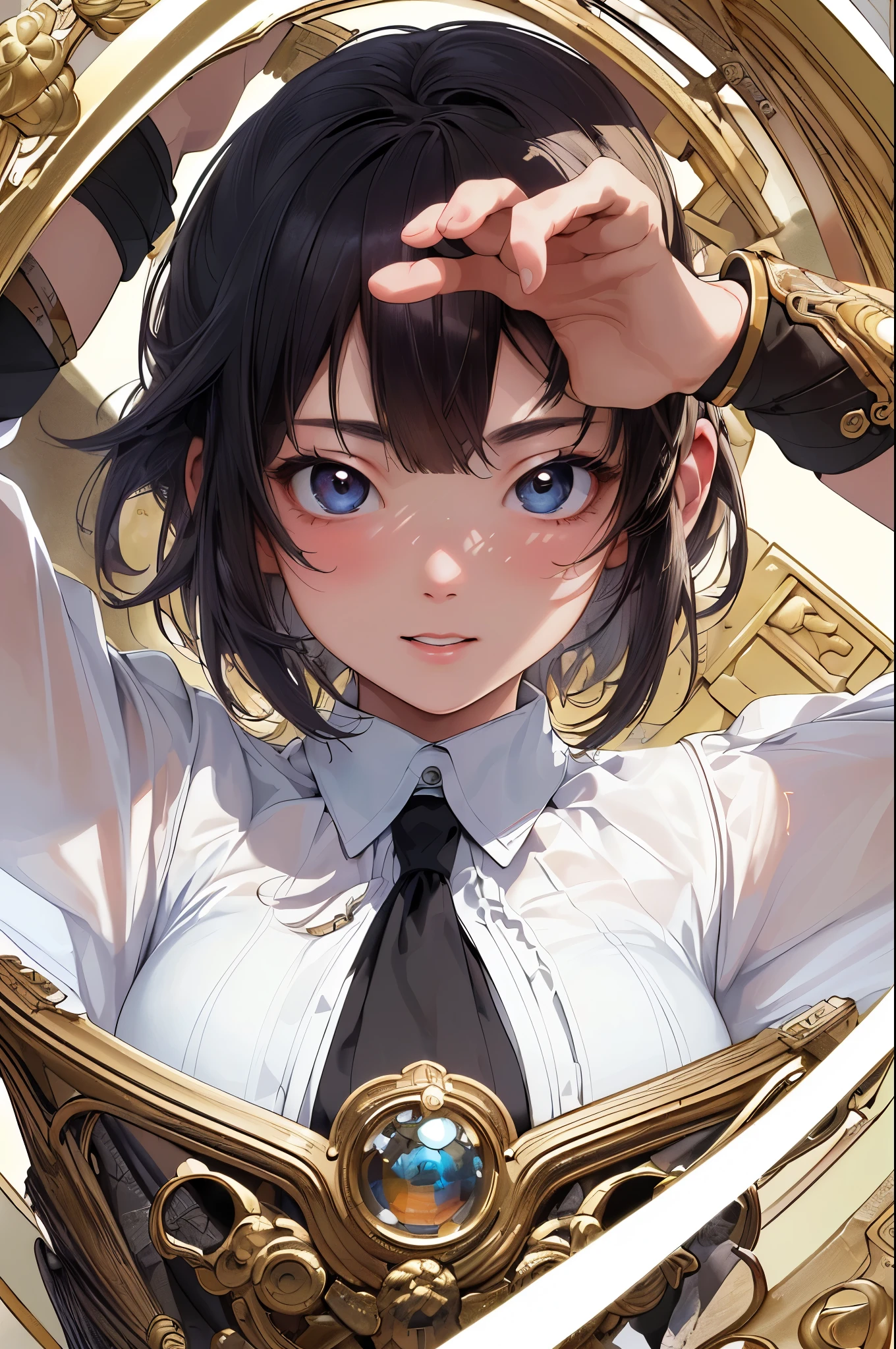 (top quality、8k、32k、​Masterpiece、ultra high definition:1.3)、Japanese beauty pictures、1 girl、(huge :1.0)、abdominal muscles、Perfect body、(transparent shirt:1.1)、Super detailed face、Detailed lips、narrow eyes、double eyelids、motorcycle