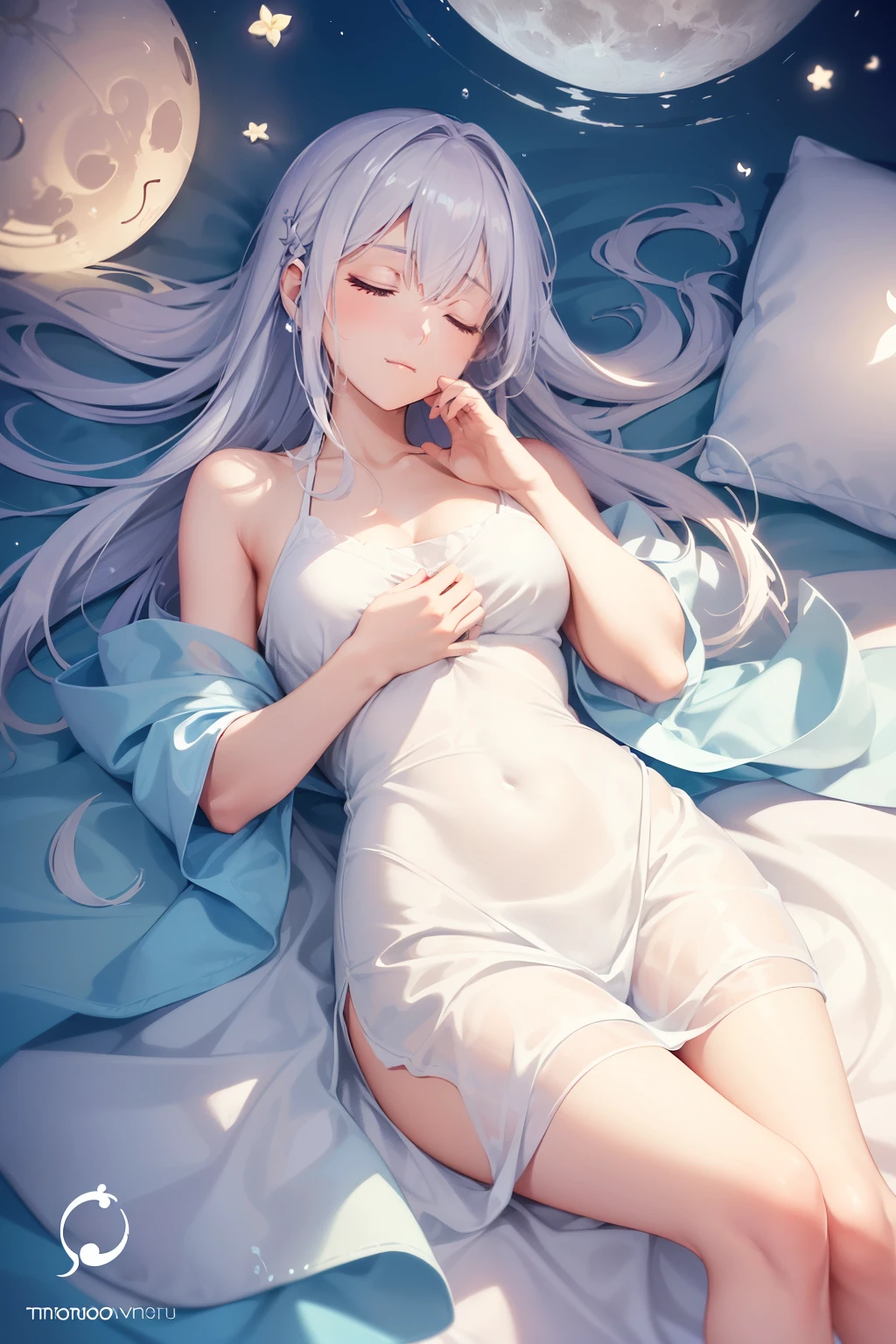 Sleepy Melodies: A YouTube Music Channel Logo
(Soft and calming color palette,),
((Soothing and harmonious:1.4)),
(Minimalist design,),
(Sleeping silhouette with headphones on,),
(A moon and stars night sky background,),
(Gentle and relaxing music notes,),
(Transparent and ethereal watermark text "Sleepy Melodies" in a flowing script font,),
((Calming and tranquil:1.5)),
((Sleep-inducing and relaxing:1.2)),
((Relaxation and stress-reduction:1.1)),