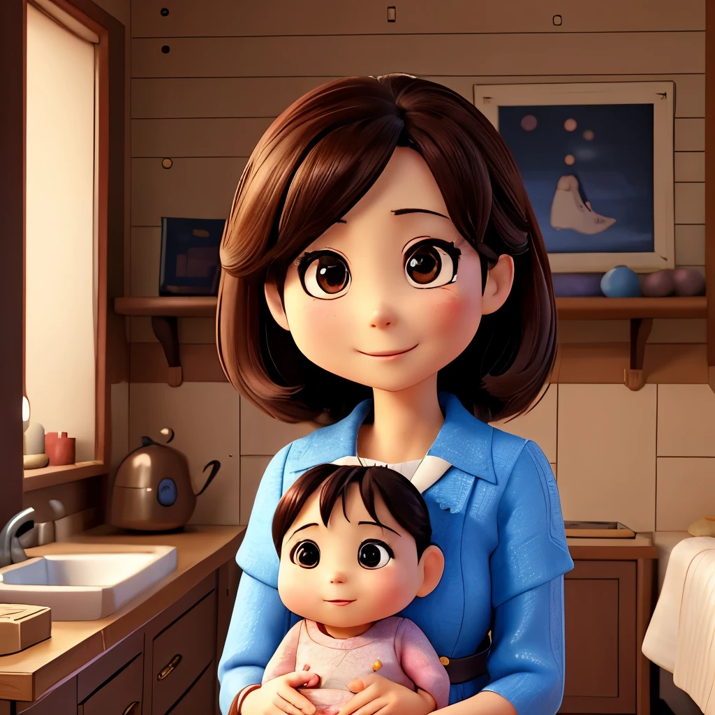 Keiko Kitagawa、middle aged、baby、Mother、baby、--rearing generation、veteran、tolerant、grandMother、 looking at camera、front、Auntie、gentle smile、Wrapping up、love、front、hug your baby to your chest