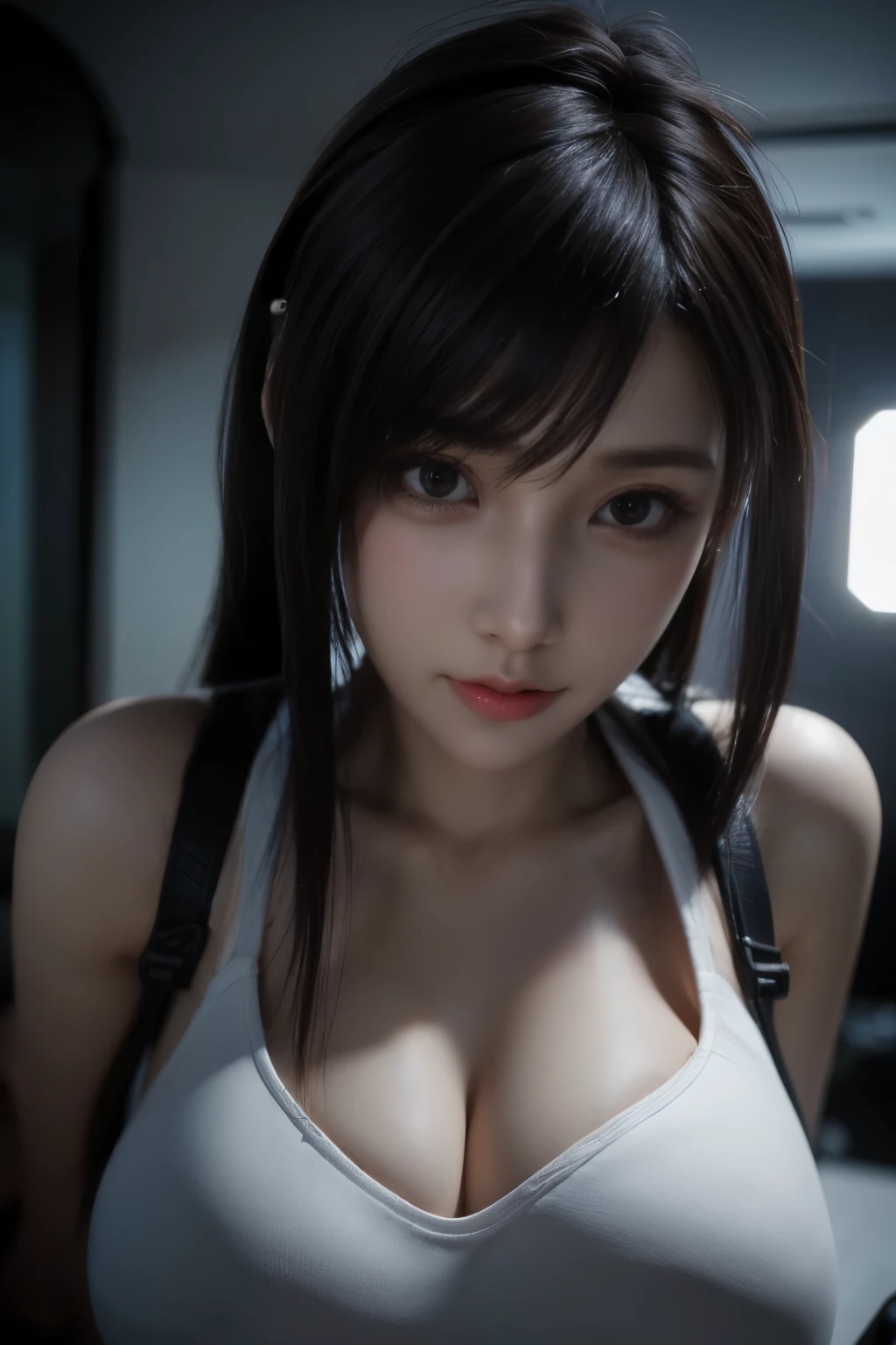 Masterpiece,Game art,The best picture quality,Highest resolution,8K,(A bust photograph),(Portrait),(Head close-up),(Rule of thirds),Unreal Engine 5 rendering works,
20 year old girl,Short hair details,With long bangs,(white hair),red eyes,Elegant and elegant,(Large, full breasts),(Wearing a white coat,Red suspender underwear),shut your mouth,serious yet charming,(scholar),photo poses,Sci-fi style laboratory,white room,
Movie lights，Ray tracing，Game CG，((3D Unreal Engine))，OC rendering reflection pattern