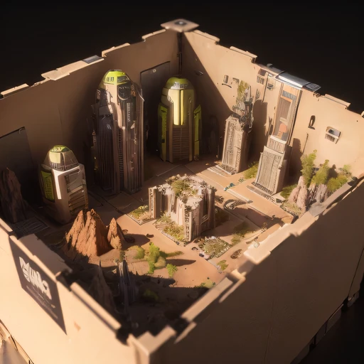 3598年Mars realistic model, (The hair ends are forked, original photo, best quality, masterpiece:1.4),Steampunk Cyberpunk 6820 City,(CyberpunkMars light:1.3), Mars (related to land),(in a small nature box:1.3),Isometric, small nature, landscape on foundation,landscape,