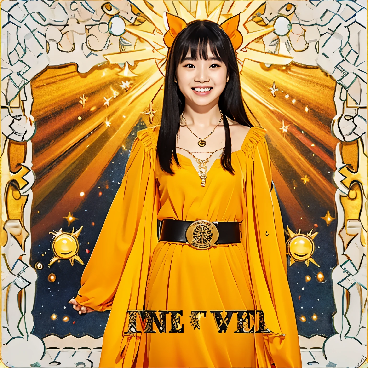 There is a woman in a yellow dress posing for a picture - SeaArt AI