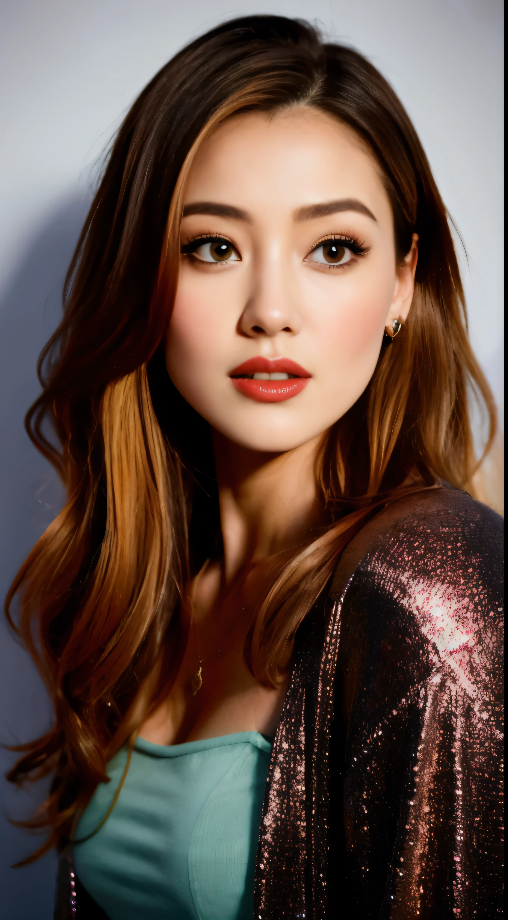 (facial portrait:1.2), a woman (amber heard), red dress, blonde, lustful 