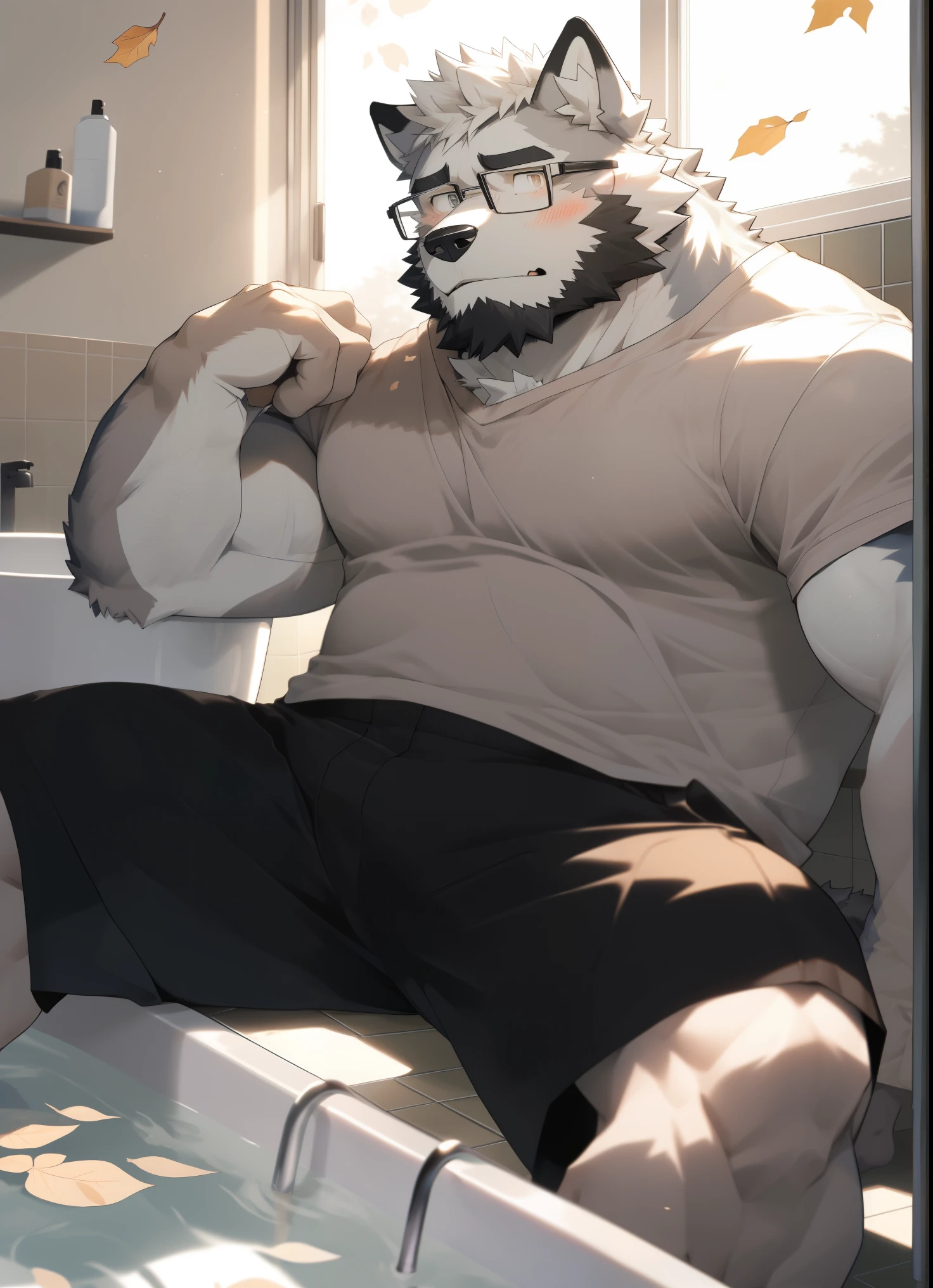 by takemoto arashi, ((full body)), (1boy), solo, male anthro, kemono, naked, hot body, huge gut, giant muscle-gut, muscle, hunk, sexy, bara, handsome boy, (masterpiece, high res, best quality), 4k, soft skin,  lying down, laying prone, face down, on all fours, on hands and knees, grabbing ass, hand spreading butt-cheeks very hard， low angle shot, Physical man，exposed taint，perineum pointed straight at me, furry art, furry legs, spread legs, professional furry drawing, fur covered legs, naked, nude, nakedness, nakeness
