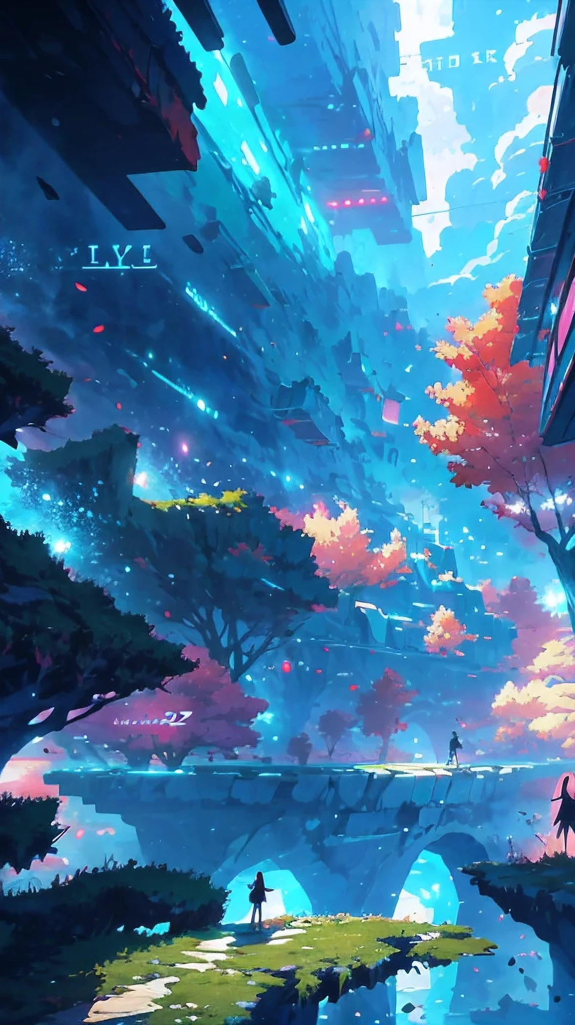 An anime girl standing on a rock、Looking at a starry sky, makoto shinkai cyril rolando, anime art wallpaper 4k, anime art wallpaper 4k, Anime art wallpaper 8k, by makoto shinkai, inspired by Cyril Rolando, in the style dan mumford artwork, amazing wallpapers, by Yuumei