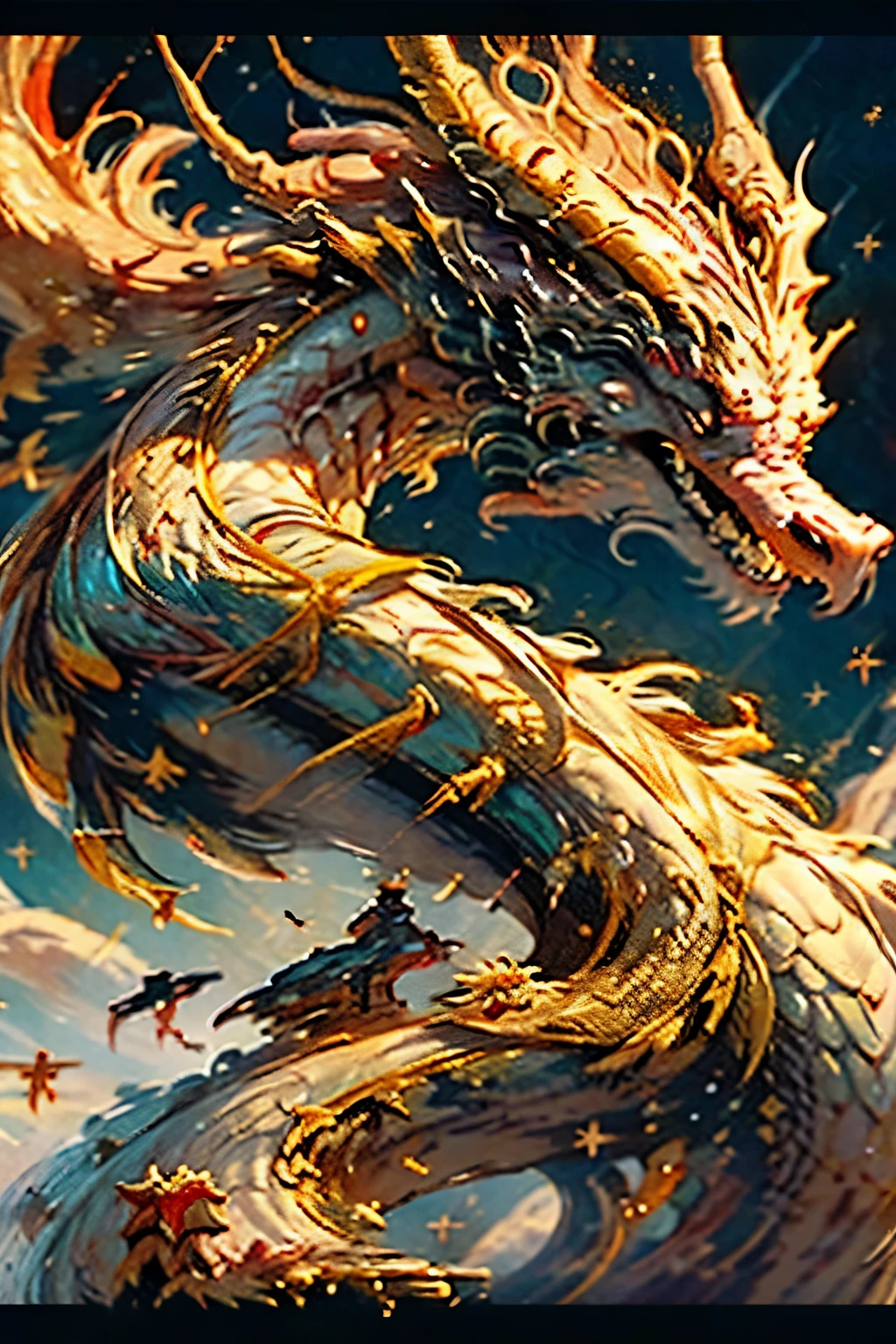 ((Masterpiece: 1.4), (8K, Animated, Movie Texture: 1.3), Dragon-themed, Cartoon Character, Gold, Red, White, ((Realistic: 1.3), ((Detailed: 1.4}), Fine lines and textures, Beautiful shading, ((Magnificent: 1.5)), ((Exuding: 1.2), Power and Majesty), ((Expressive: 1.3), Eyes full of emotion), ((Dynamic: 1.2), Action-packed poseovie Quality: 1.5)), Cinematic framing, ((High Definition: 1.4)), Ultra clear