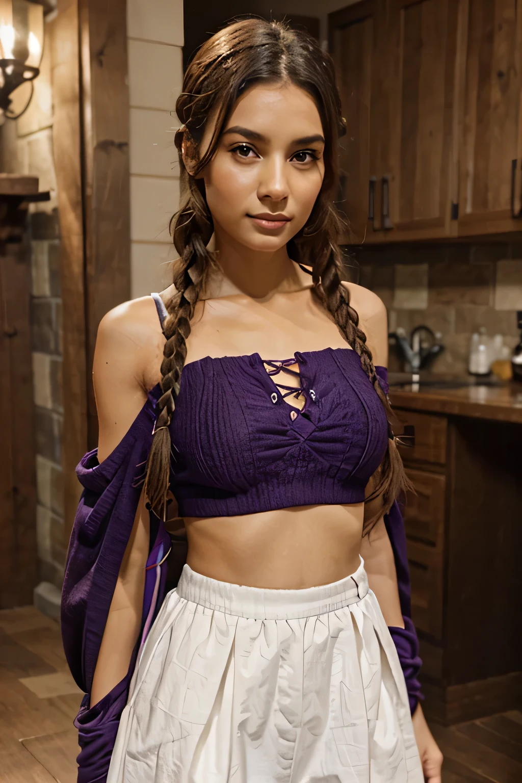 brown and purple braided hair