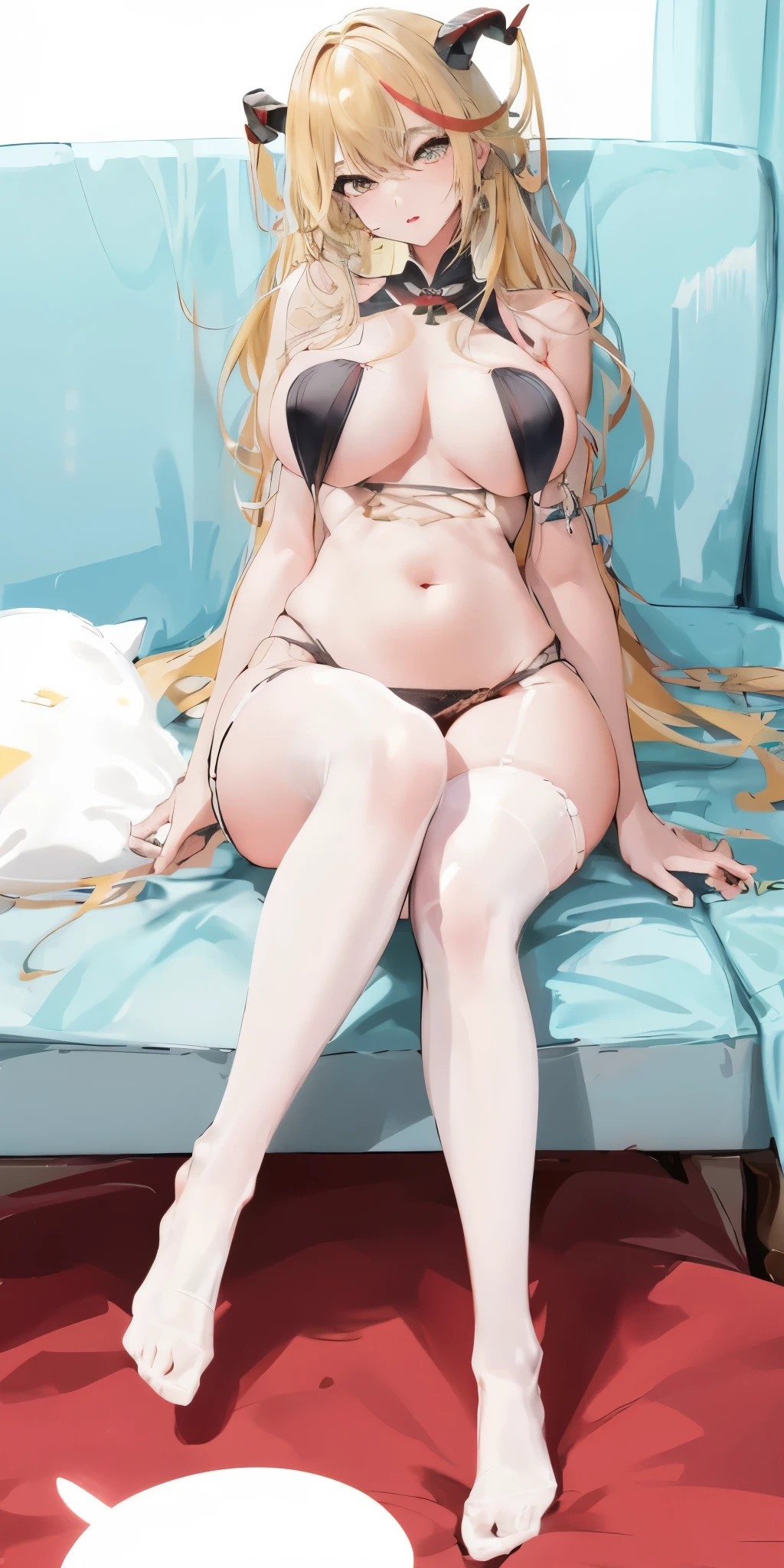 girl。Big breasts,no shoes,long blonde hair