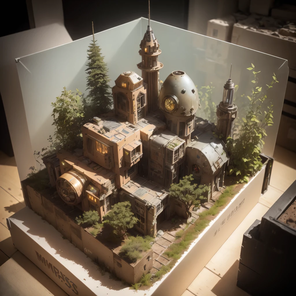 3598年Mars realistic model, (The hair ends are forked, original photo, best quality, masterpiece:1.4),Steampunk Cyberpunk 6820 City,(CyberpunkMars light:1.3), Mars (related to land),(in a small nature box:1.3),Isometric, small nature, landscape on foundation,landscape,