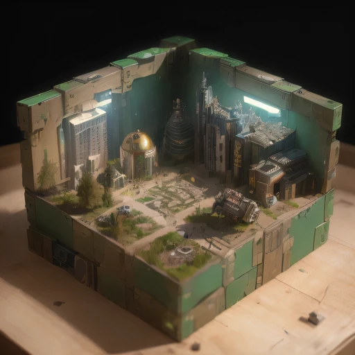 3598年Mars realistic model, (The hair ends are forked, original photo, best quality, masterpiece:1.4),Steampunk Cyberpunk 6820 City,(CyberpunkMars light:1.3), Mars (related to land),(in a small nature box:1.3),Isometric, small nature, landscape on foundation,landscape,
