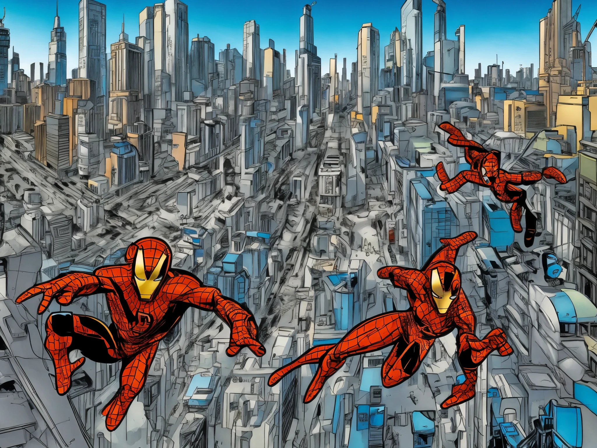Graffiti Comics, Marvel comic, a girl flying over the city
