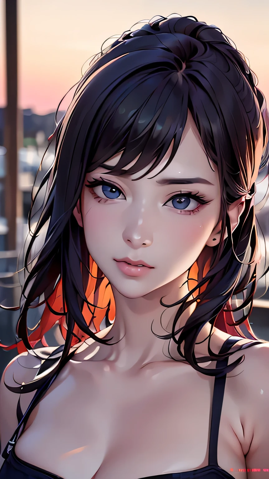 (8k, highest quality, masterpiece:1.2), (realistic, photo-realistic:1.37), highest quality, masterpiece, sense of oneness, smooth and beautiful, incredible details, wonderful, small details, masterpiece, highest quality, official art, Large files, very detailed, High resolution, very detailed, More about beautiful girls, very detailed eyes and face, fine and beautiful eyes, bright face, make your nose red,､big breasts､cleavage