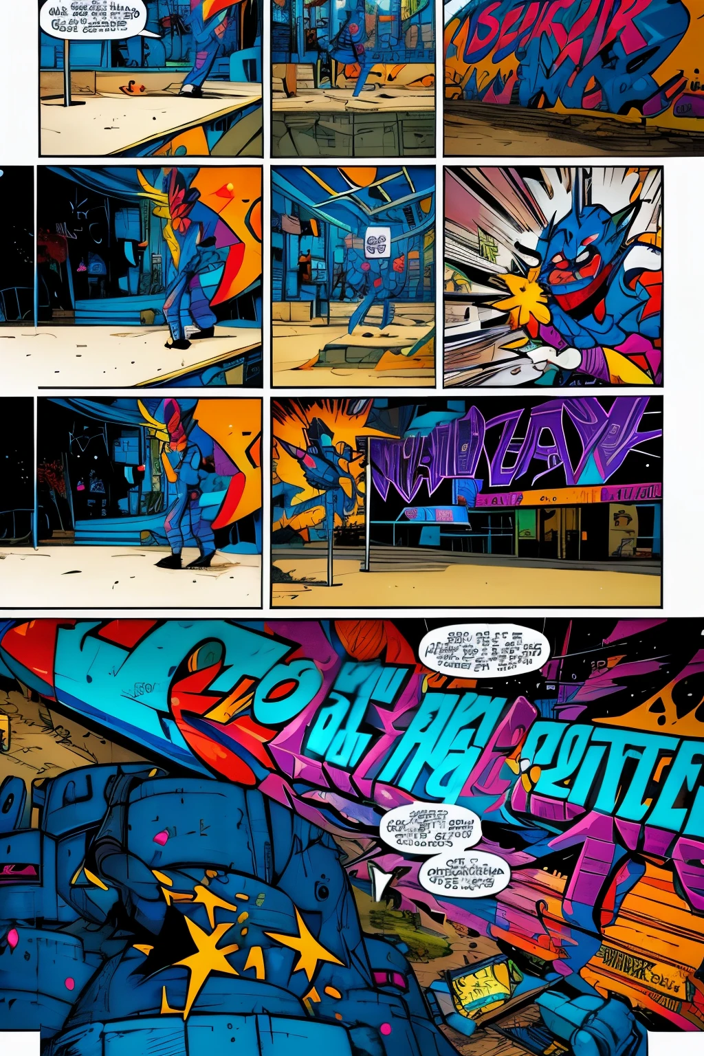 best quality, What is a graffiti comic? i don't know. Explain!