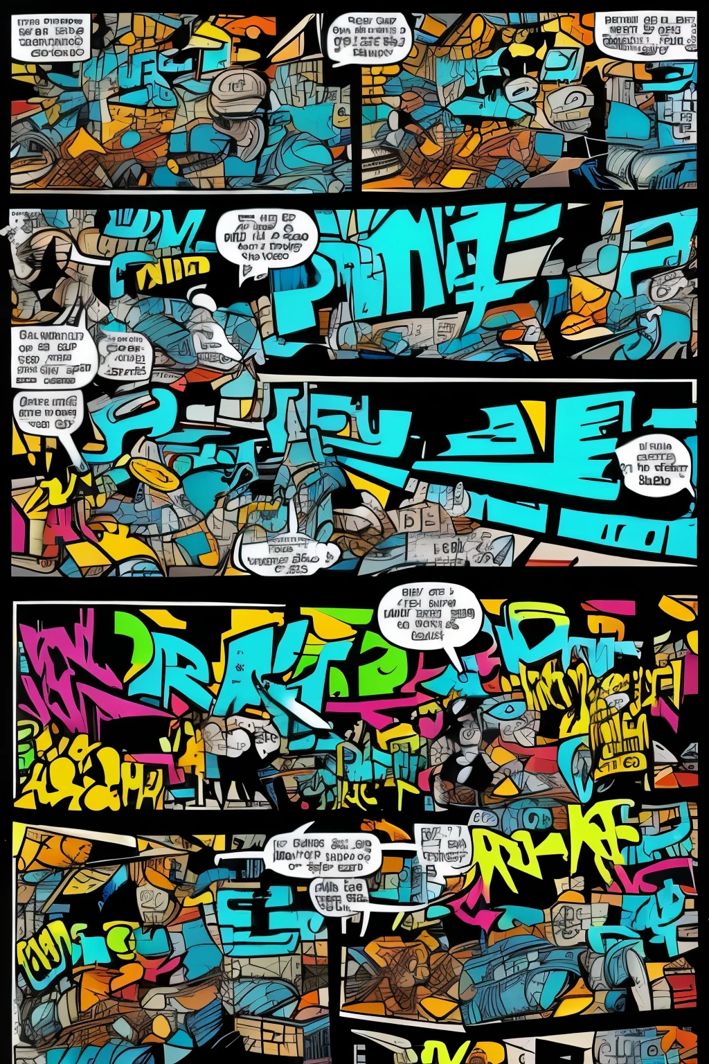 best quality, What is a graffiti comic? i don't know. Explain!