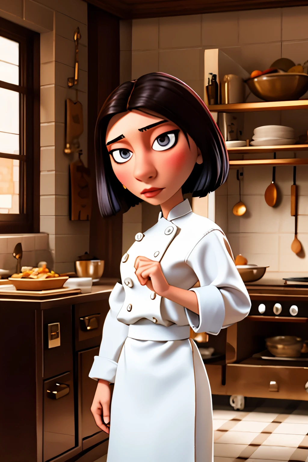 colettetatou , woman ,  chef uniform, pussy