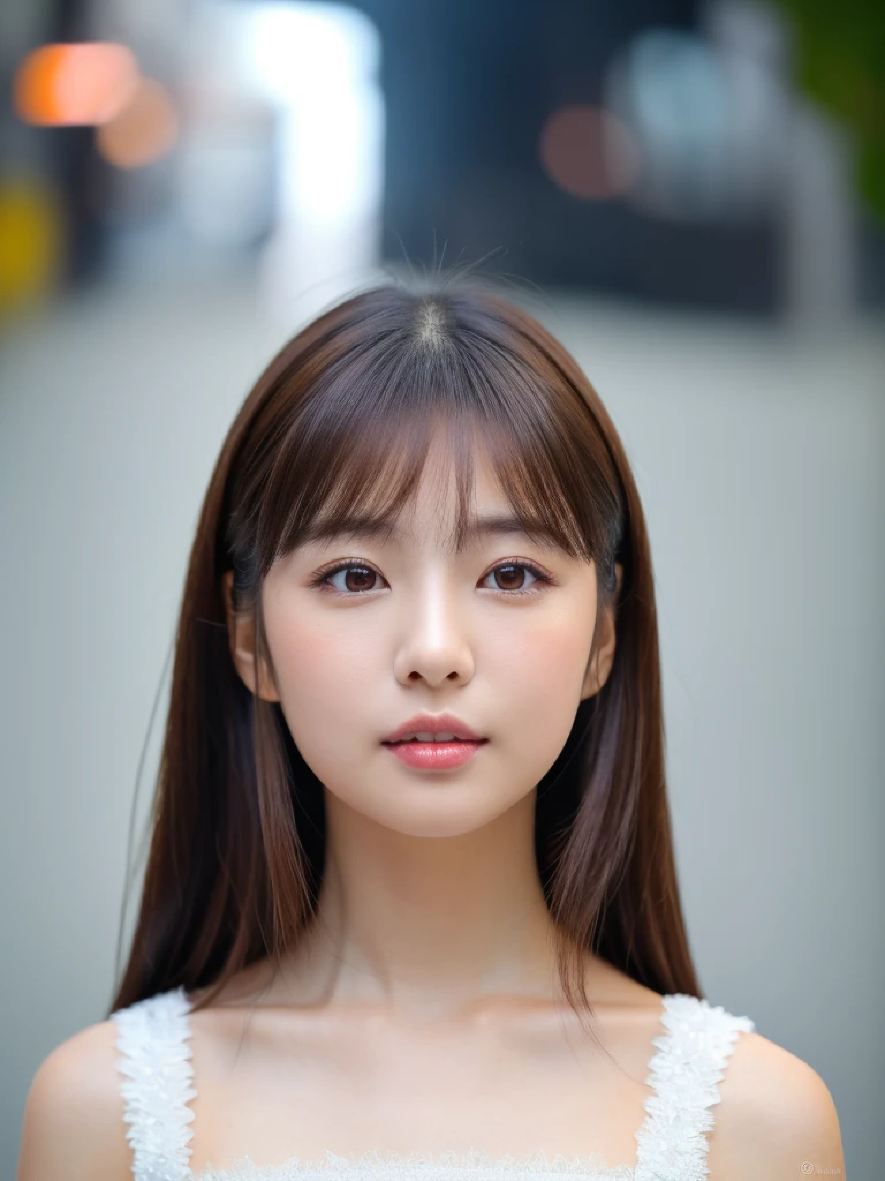 ((cute日本の女の子、beautiful japanese girl、1 girl、19 years old、ponytail、Highly detailed face and skin texture、super detailed face、highly detailed eyes、Lee Hong、blush、close-up of woman、front、 from the neck up、cute、Highly detailed face and skin texture、smooth white skin、Transparent skin texture、))、(dark brown hair)、looking at camera、sharp focus:1.2、beautiful woman with perfect style:1.4、japanese model、young gravure idol、若いcuteグラビアアイドル、Realistic young gravure idol、sophisticated gravure idol、((highest quality、8k、masterpiece:1.5、1photograph))、(4k、RAWphotograph、highest quality)、Place a person on the other side of the screen、Natural light、professional lighting、(realistic、フォトrealistic:1.5)、