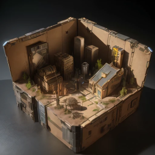 3798年Mars realistic model, (The hair ends are forked, original photo, best quality, masterpiece:1.4),Steampunk Cyberpunk 6820 City,(CyberpunkMars light:1.3), Mars (related to land),(in a small nature box:1.3),Isometric, small nature, landscape on foundation,landscape,