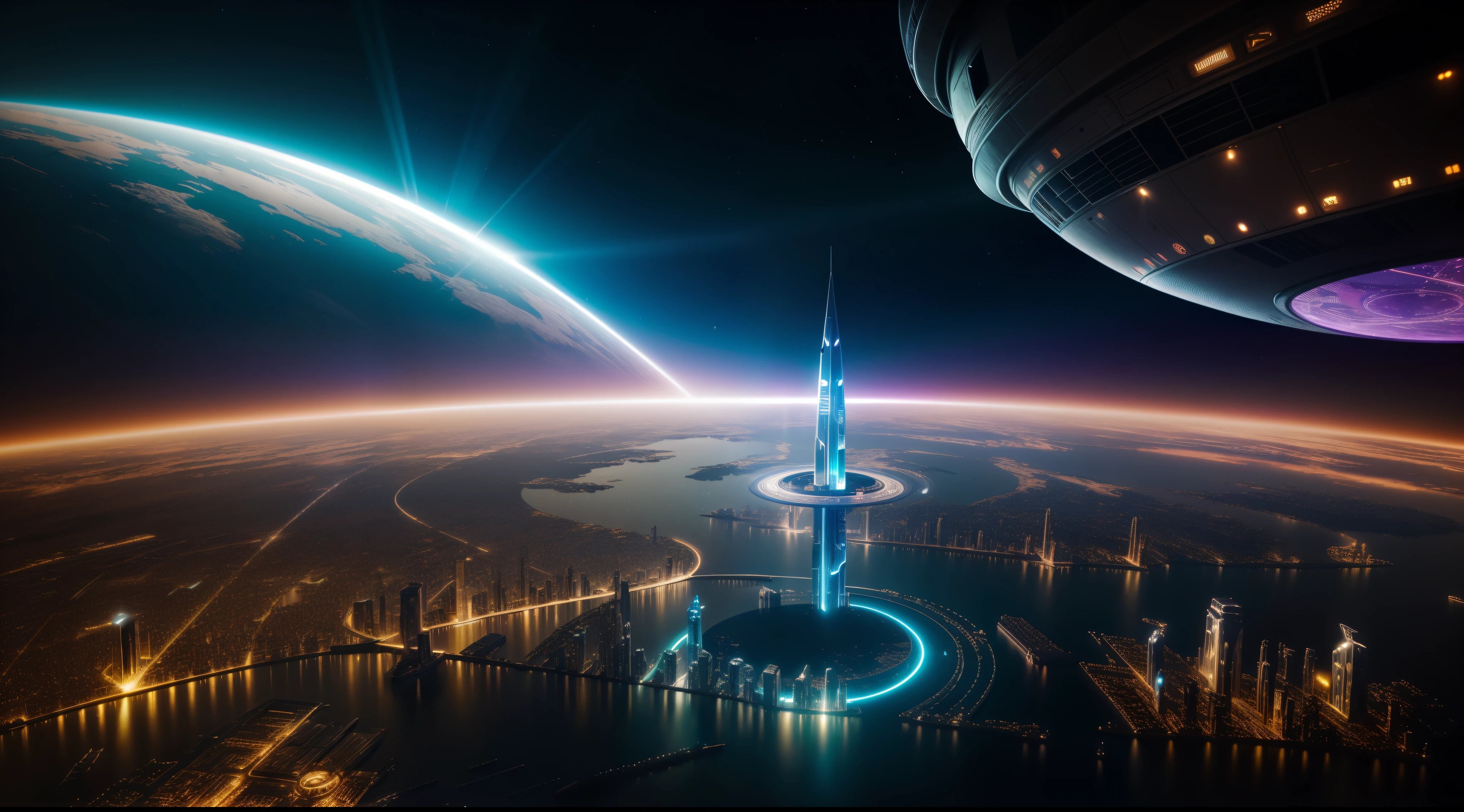 Cidade futuristica, fanciful, 24th century