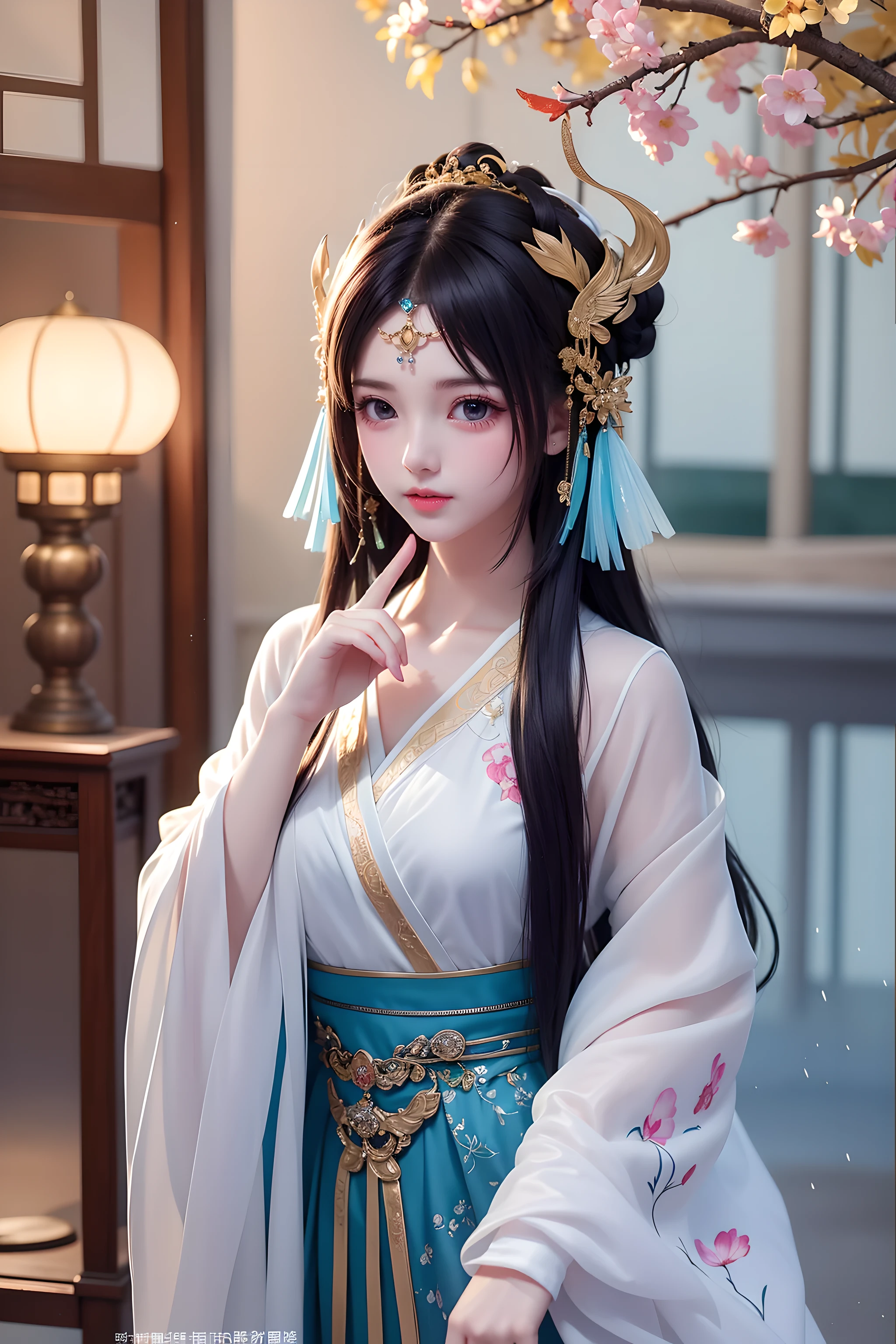 (8k, original photo:1.2), best quality, ultra High resolution,dramatic angle,(Fluttering detail color splash), (illustration),(((1 girl))),(long hair),(rain:0.9), (hat:1.4),There is an ancient palace next to the girl,Hanfu,(focus),color ink painting,(Splash color),Splash color,(((colorful))),(sketch:0.8) , masterpiece, best quality, beautiful painting, High detailed,(Denoise:0.6),[splash ink],((Ink refraction)), (beautiful detailed sky),moon,High,detailed,(masterpiece, best quality, Very detailed） CG unity 8k壁纸，masterpiece，best quality，Super detailed），（lycoris），