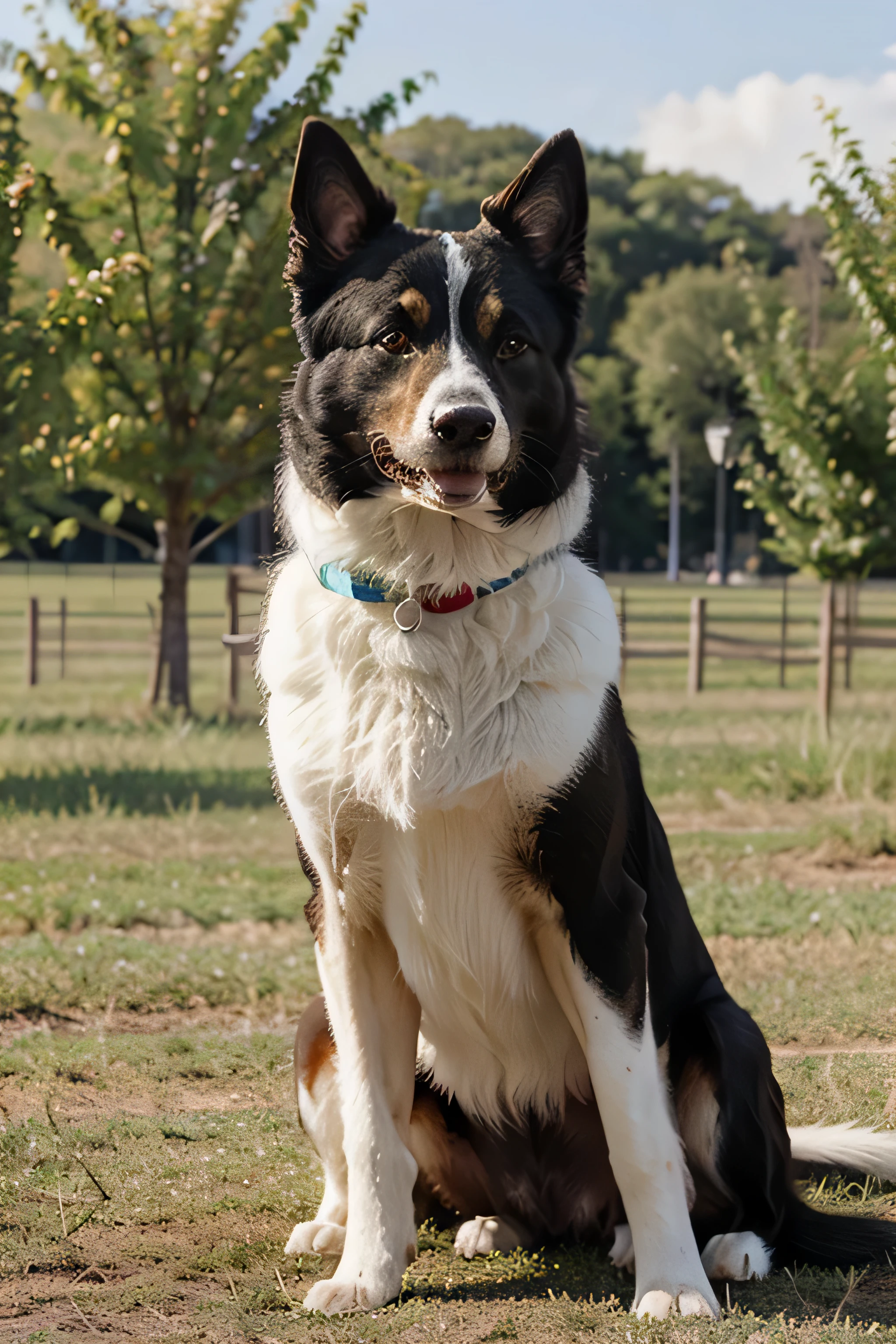 Healthy dogs and cats in the field