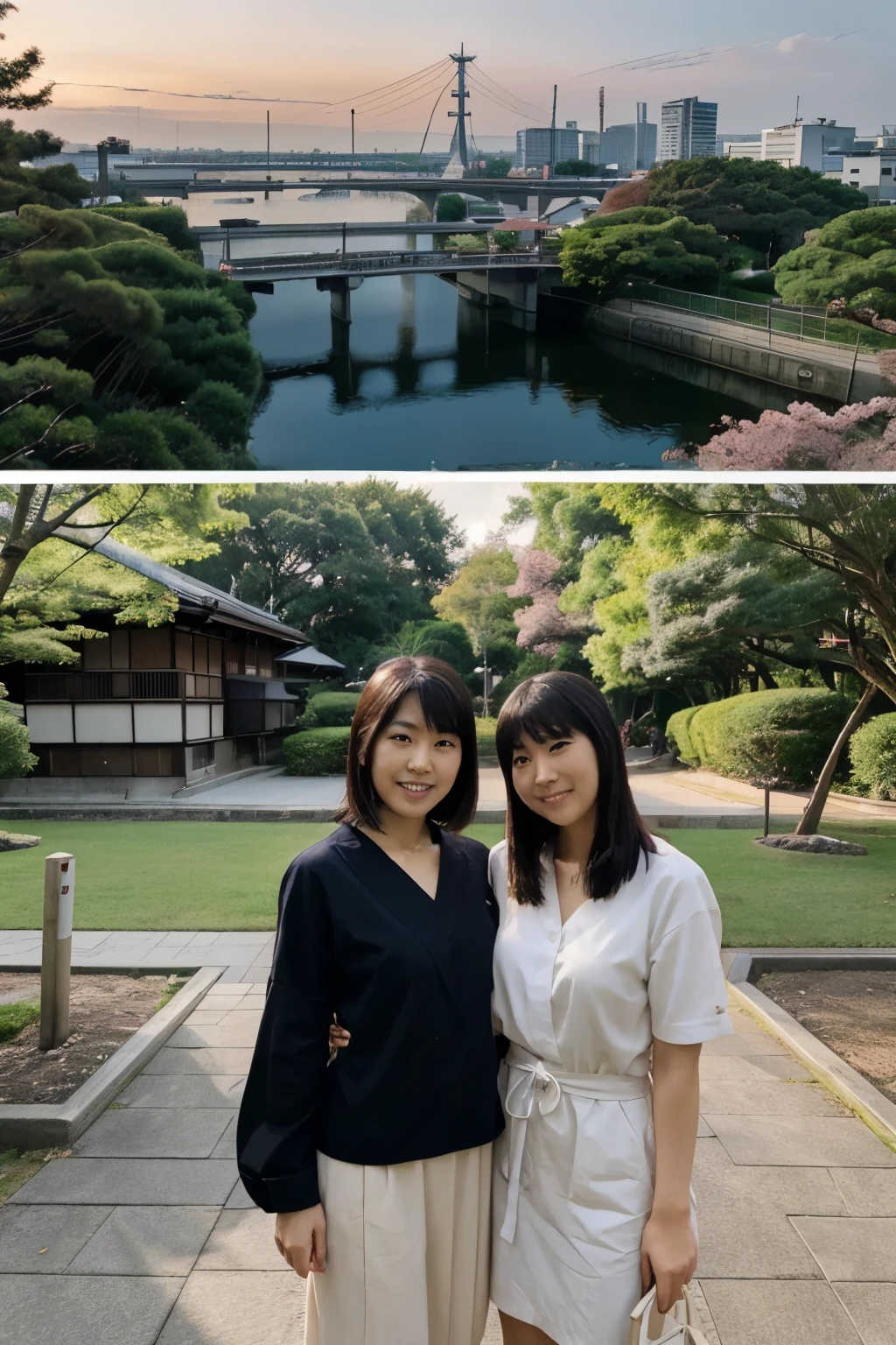Japanese people doing real estate brokerage business in Japan. Find a partner and find a home. Matching single people according to their matching dream homes. The first date was to take them to see the house together. In the background is a beautiful Japanese city. Virtual image