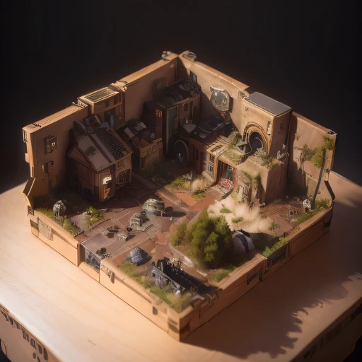 3798年Mars realistic model, (The hair ends are forked, original photo, best quality, masterpiece:1.4),Steampunk Cyberpunk 6820 City,(CyberpunkMars light:1.3), Mars (related to land),(in a small nature box:1.3),Isometric, small nature, landscape on foundation,landscape,