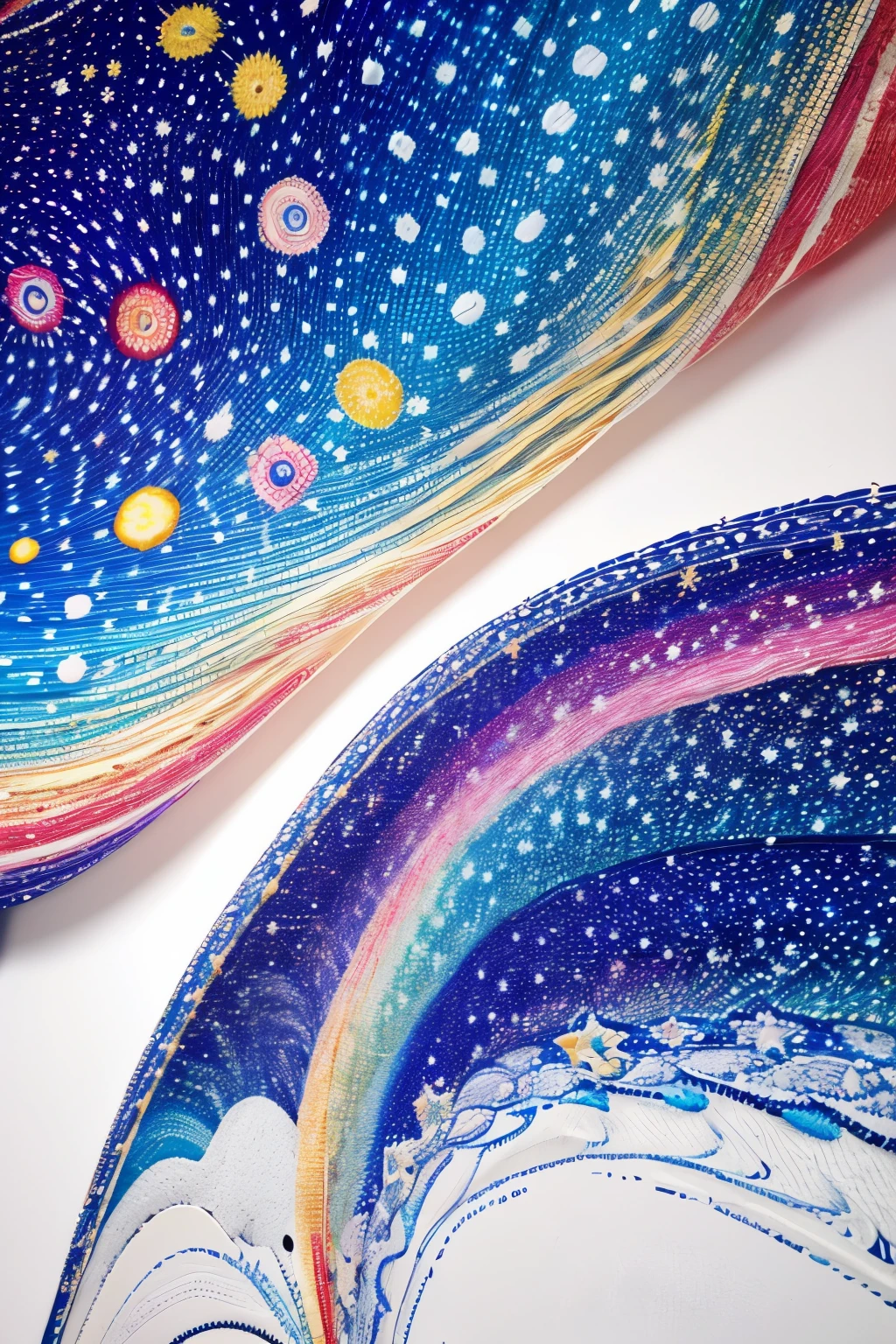 high quality, 8K Ultra HD, vivid colors, seamless patterns, fabric art, art station, starry night, many colorful and detailed designs combining magic and fantasy, Girl, splashes, aesthetic, white tone, photorealistic, ultra realistic, by yukisakura, impressive in full color.