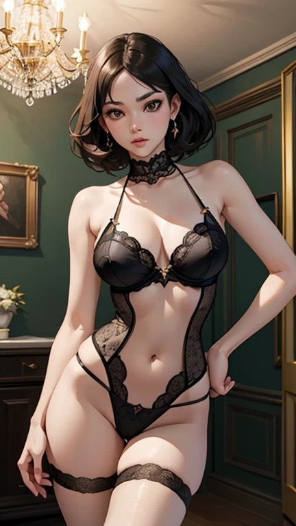 araffes in yello lingerie posing in a room with a chandelier, wlop and rossdraws, wlop rossdraws, wlop and artgerm, wlop art, the style of wlop, goddess. extremely high detail, rossdraws 1. 0, artgerm and wlop, deviantart artstation cgscosiety, :: rossdraws