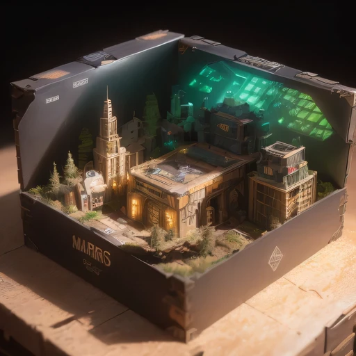 3798年Mars realistic model, (The hair ends are forked, original photo, best quality, masterpiece:1.4),Steampunk Cyberpunk 6820 City,(CyberpunkMars light:1.3), Mars (related to land),(in a small nature box:1.3),Isometric, small nature, landscape on foundation,landscape,