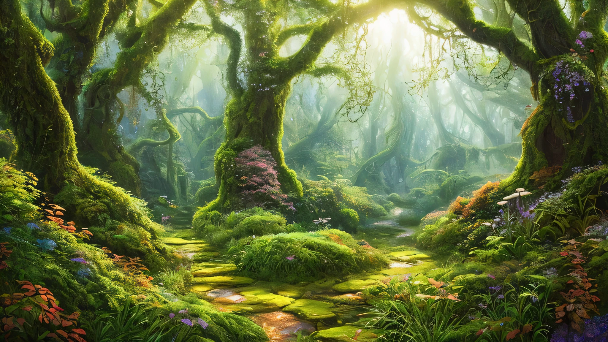 title: Enchanted Forest Sanctuary - A Masterpiece of Digital Illustration Explore the enchanting world of an otherworldly forest, Towering tree decorated with moss and ivy々the place where the sky reaches, branches intertwined、Creates an enchanting canopy that filters sunlight. Glowing mushrooms give off a fantastic glow, The fairy gren illuminates the forest floor where it hides., Filled with delicacy, Intricately detailed plants and hidden wonders, evoke a sense of mystery and enchantment.
This innocent, High quality digital illustrations、Brought to life by the talented artists at Midjourney Art Studio。,