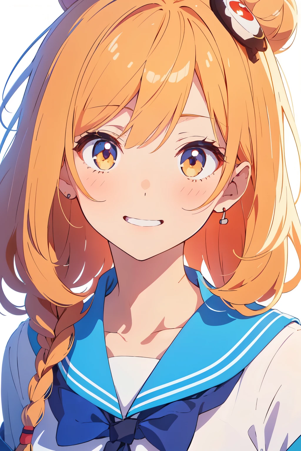 (Best Quality,masutepiece:1.2),(Anime style,Comic Core:1.1),1girl in,cute-style,Adorable,extremely detailed eye,extra detailed face,very detail hair,About Hipder,8K,resolution,High School Girl,Sailor Uniform,