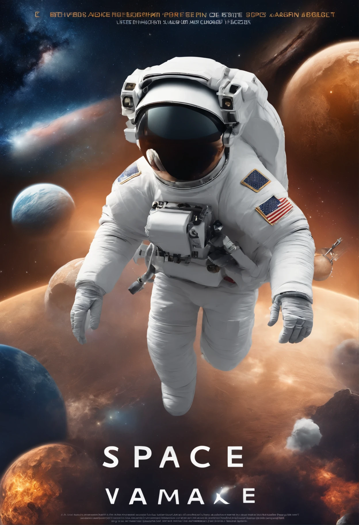 Create a 60×90 poster theme for Space Safety Add space safety related icons or symbols，like a rocket、helmet、Satellite etc.。
Use eye-catching colors and fonts to catch your audience&#39;s attention。
Calling on viewers to join the movement for space safety，Working together to ensure the safety of space。
Let space become our common home