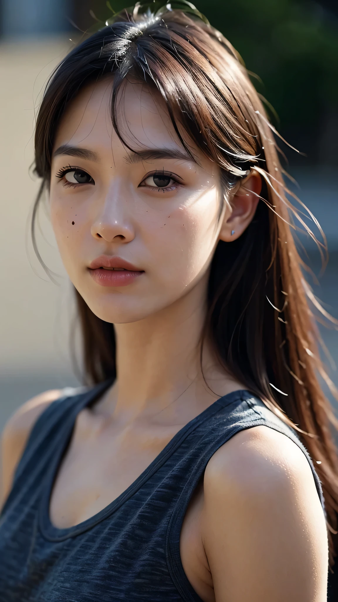 dressed, (photo realistic:1.4), (hyper realistic:1.4), (realistic:1.3), (smoother lighting:1.05), (Improve the quality of movie lighting:0.9), 32K, 1 girl,20 year old girl, realistic lighting, Backlight, light shines on your face, ray tracing, (bright light:1.2), (Improvement of quality:1.4), (Highest quality realistic textured skin:1.4), fine eyes, detailed face, high quality eyes, (tired, sleepy and satisfied:0.0), close up of face, T-shirt, (Enhances the mood of your body line:1.1), (Enhances the beauty of skin texture:1.1)
information