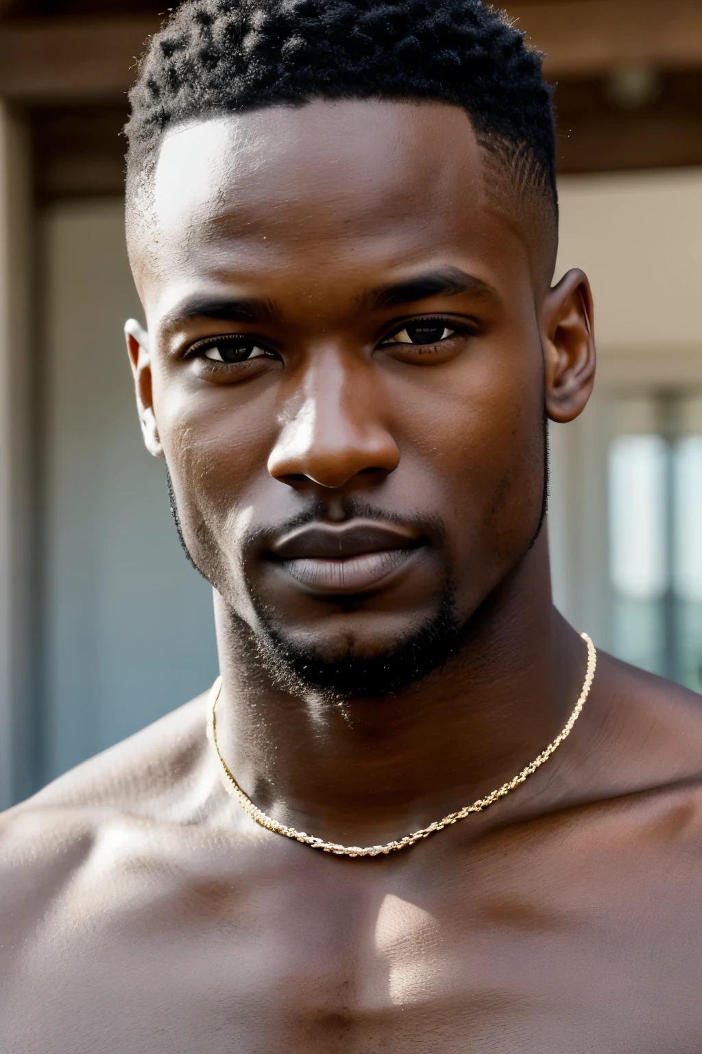 interracial man aux cheveux bruns bouclés, yeux gris, very beautiful, visage parfait, Jeune homme:1.2, peau noire:1.3