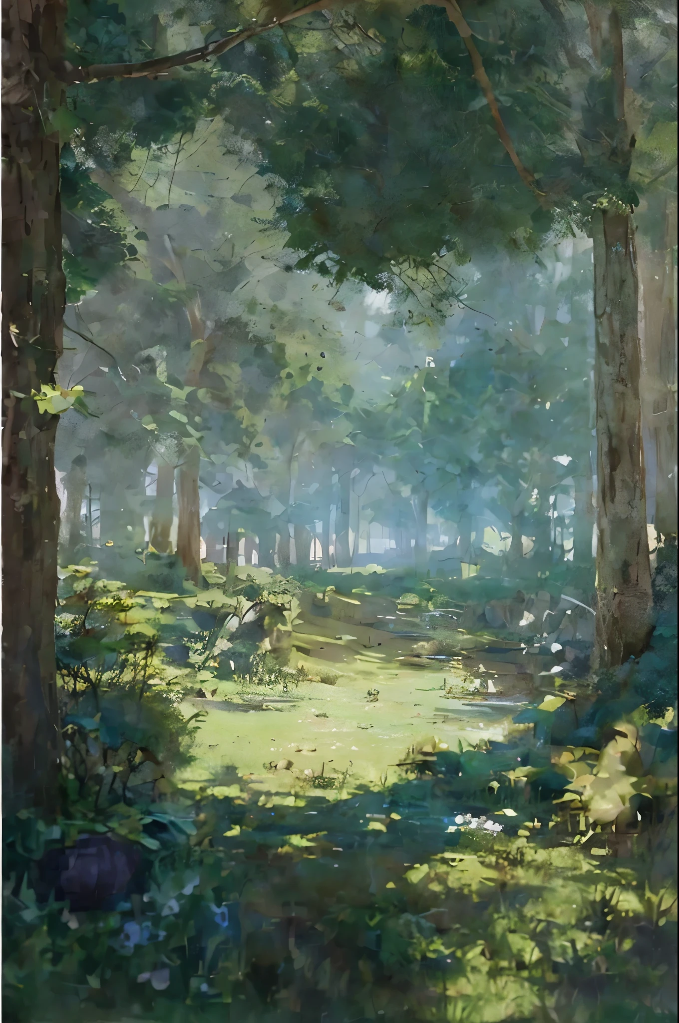 forest,overgrowth. by Xin Haicheng, anime lush john 8k forest, anime nature, beautiful anime scene, forest environment, Anime beautiful peaceful scene, magical environment, enchanted forest, enchanted forest backround, peaceful lush forest, ( ( Xin Haicheng ) )