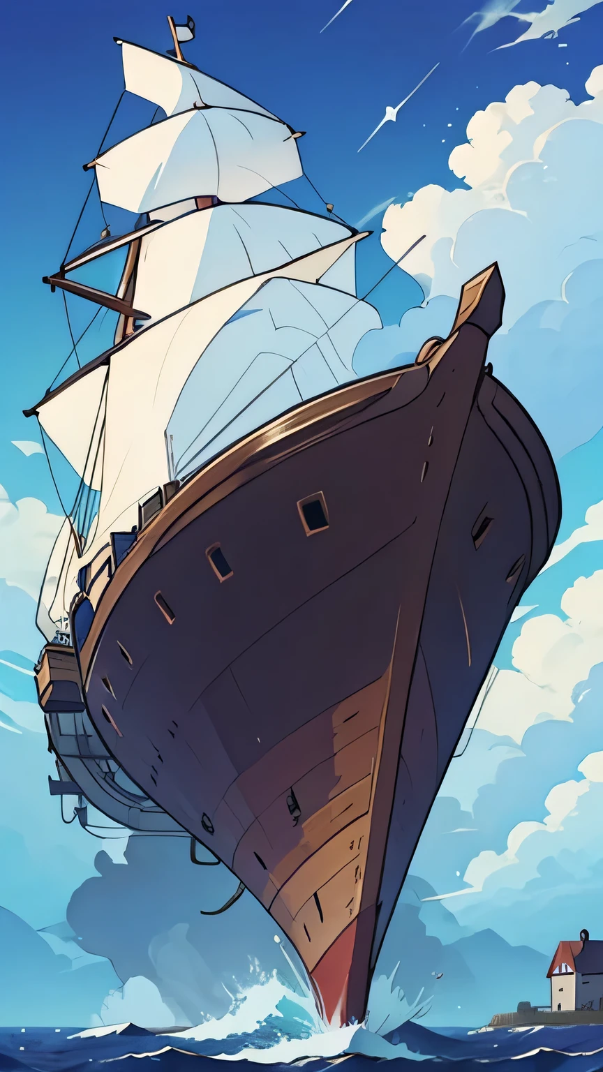 prow，clear sky