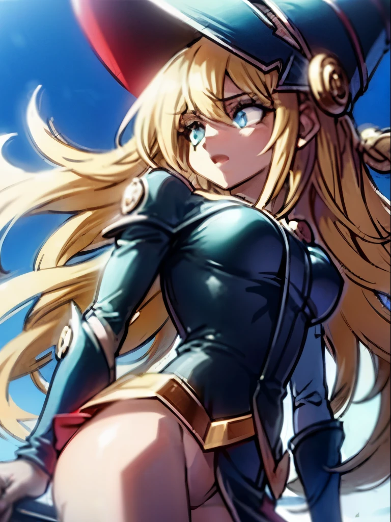 1girl, solamente,Lindo, Sensual, sentado sobre el agua, HMDMG1, Sombrero de mago, escote, hombros desnudos, vestido, fuera del hombro, magica, Mistro, particuls, corazones, amar,Molienda, Detalles altos, Arte digital, Obra maestra, ojos expresivos, papel tapiz, ojos expresivos,Lindo,hermosos ojos, Magia