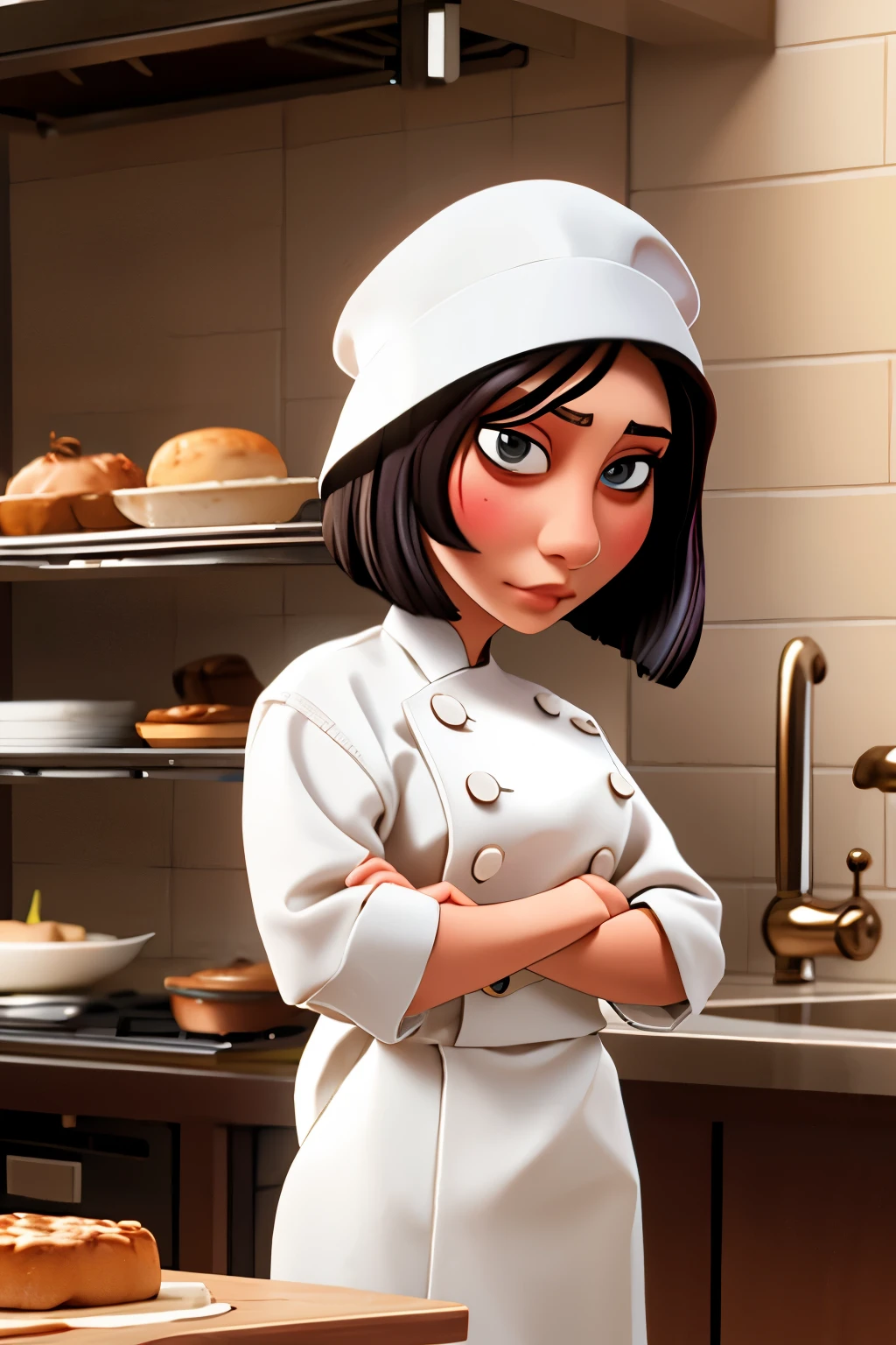 colettetatou , woman ,  chef uniform,