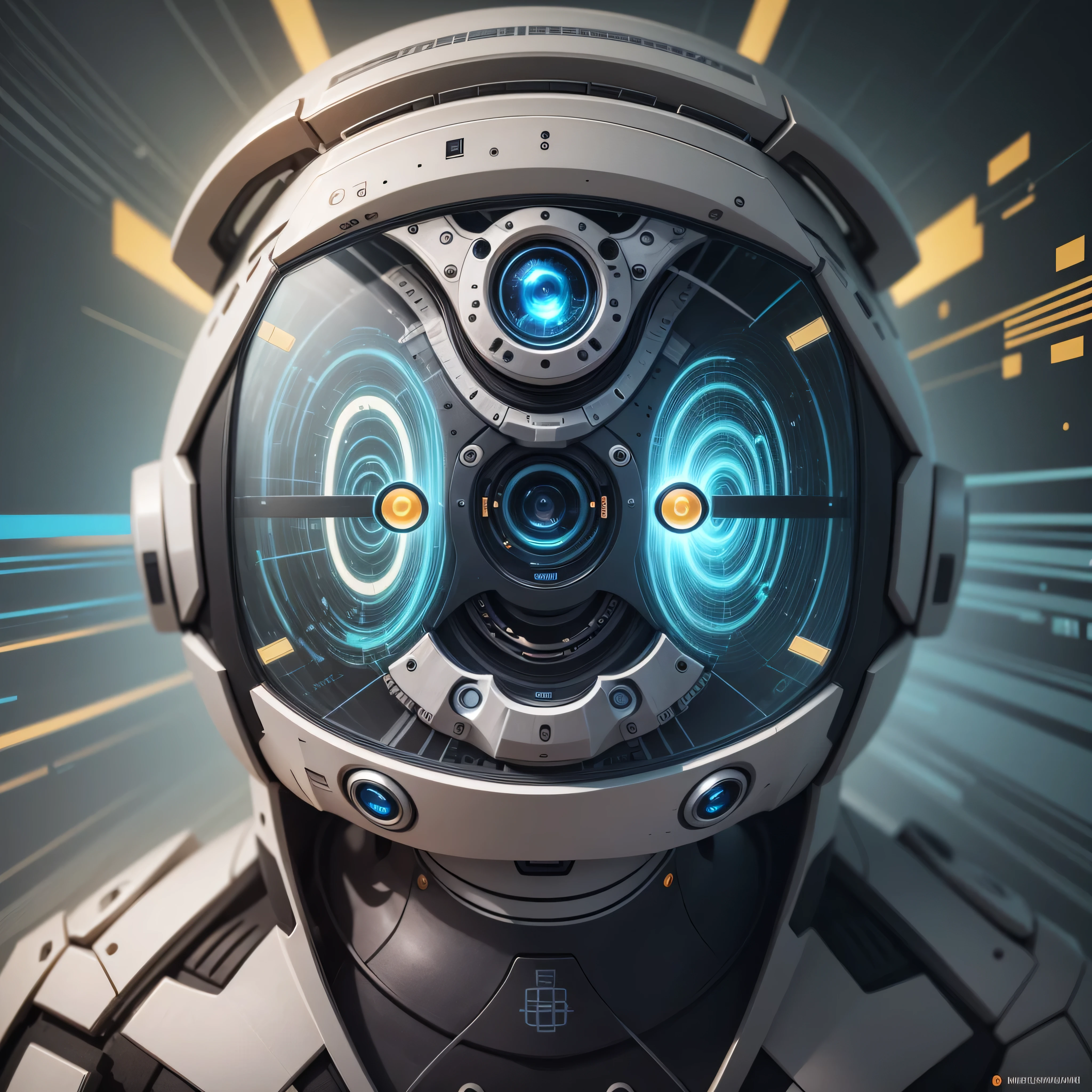 Develop an image of an ultra-realistic robot that displays a futuristic aesthetic and an abundance of technology. This robot should incorporate visual elements that symbolize integration with major social networks such as Instagram and Facebook. Make sure the robot has an impressive, modern look, with meticulous details that emphasize its technological sophistication. Be inspired by advanced concepts of artificial intelligence and robotics, creating a visual representation that conveys a sense of innovation and connection to the digital world. The image should perfectly reflect the idea of a contemporary robot, establishing a harmonious relationship between high technology and interaction with social networks, as if this robot were the perfect ambassador of the technological revolution and the world of social media.   Integrate the distinctive symbols of Facebook, Instagram and WhatsApp elegantly into the robot image. For example, the Facebook logo can be embedded as a holographic screen on your head, the Instagram logo can be styled as a hologram projected on your palm, and the WhatsApp symbol can be integrated as a pulsating notification light on your chest.  