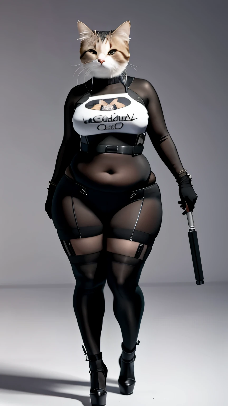 (high quality), realistic, reality的、
jewelry, (alone),
cat headを持つ神, cat head、the face is a cat、(excellent anatomy), (good proportionasterpiece, in the center, Chubby-chan、thick body、reality、professional photos、genuine、female body、tight suit、tight long pants、gloves、Do not show bare skin、tail、thick body, big 、 big ass、big belly、thick thighs、full body portrait、high heels、full body portrait、stand on tiptoe、facing forward、model standing、standing with legs apart、simple background、