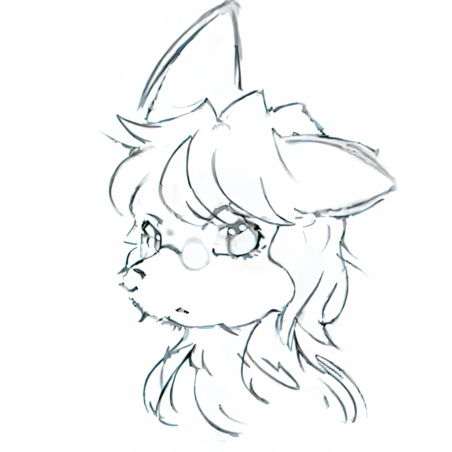 drawing of a cat,The background is a cat head, Professional furry drawing, roughly artstyle, simple line art, female Ferson, furry Ferson, furry characters, Universal furry style, Ferson!!!!, furry affinity, roughly, old sketch, line art, Hairy headshot of young woman, line drawing, Half body headshot, Graffiti