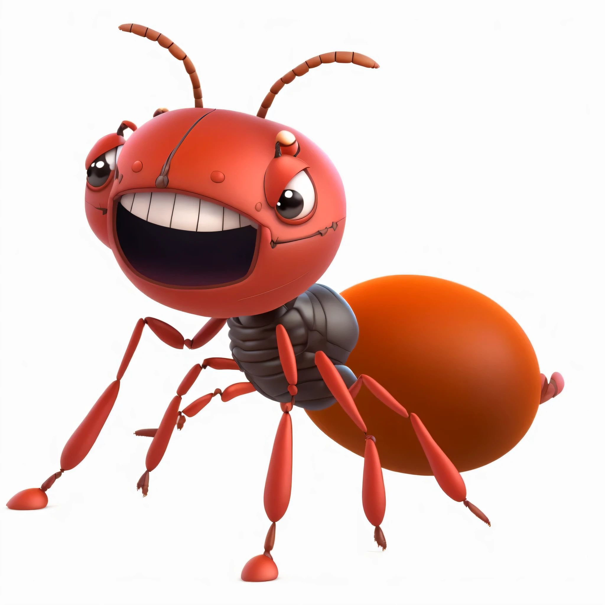 cartoon exist with a big smile and big eyes, exist, monstrous exist, exist humanoid, exist alien, smart exists, existasy character, exists, exist perspective, Depicted as 3D rendering, cockroach character, exist life, exist view, exist pov, pov of an exist, existilous chao, insect, Portrayed as a Pixar character
