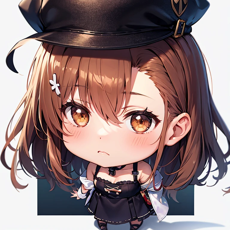 (Misaka Mikoto)、(chibi), full body, (masterpiece)、highest quality