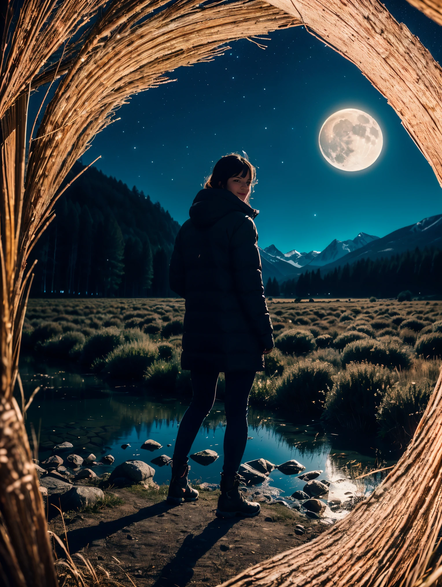 VeronicaCipher in lace((full body, happy)), masterpiece, best quality, ultra-detailed, solo, outdoors, (night), mountains, nature, (stars, moon) cheerful, happy, forest, rocks, river, wood, smoke, shadows, contrast, clear sky, analog style (look at viewer:1.2) (skin texture) (film grain:1.3), (warm hue, warm tone) :1.2), close up, cinematic light, sidelighting, ultra high res, best shadow, RAW, full body,
kodak vision 3,